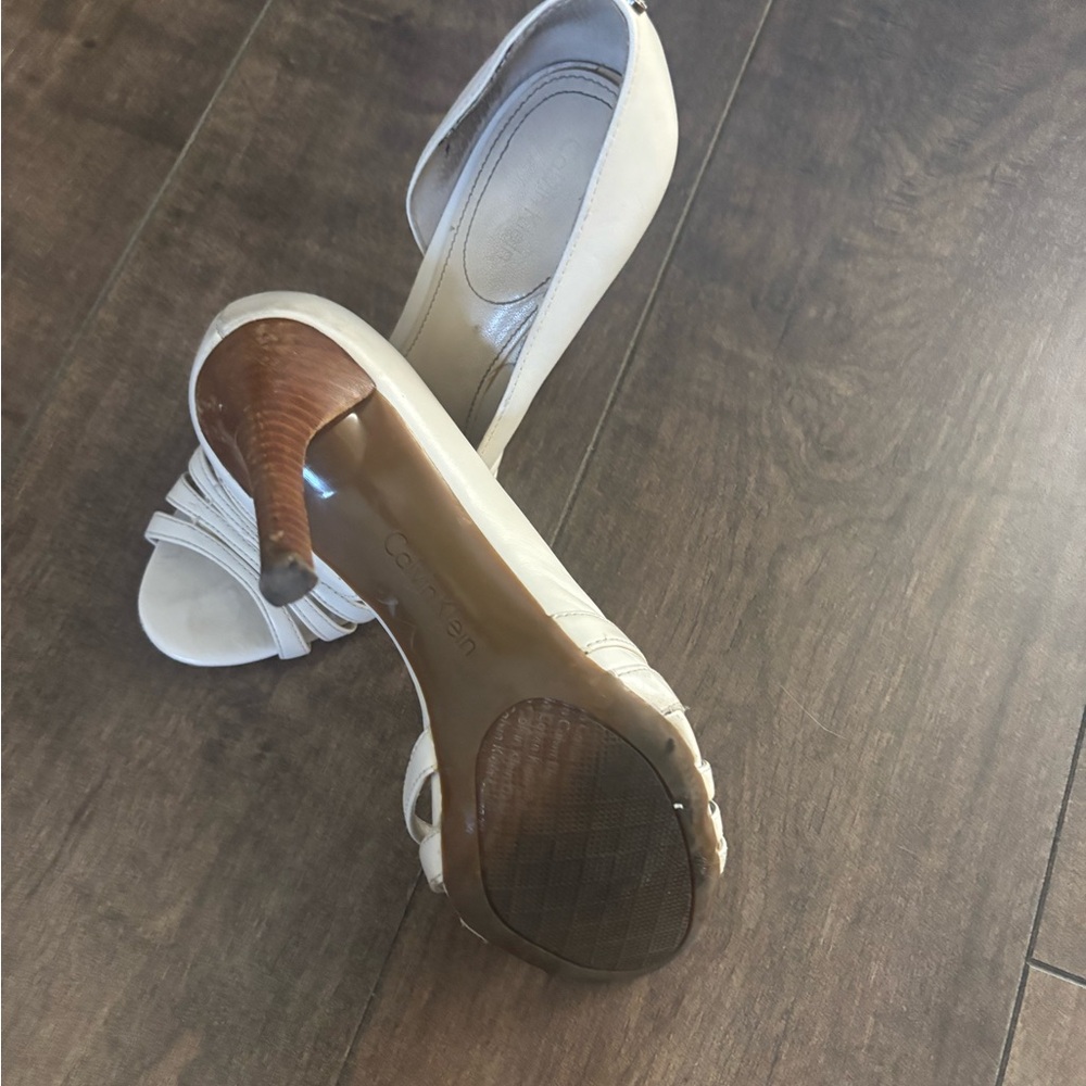 Calvin Klein Cream Strappy Heels - Picture 2 of 2